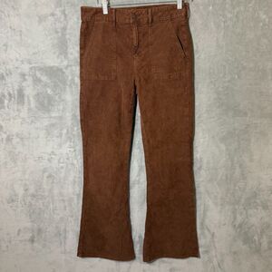 American Eagle Women Bootcut Corduroy Pants Sz 8 Brown Stretch Acadamia Preppy